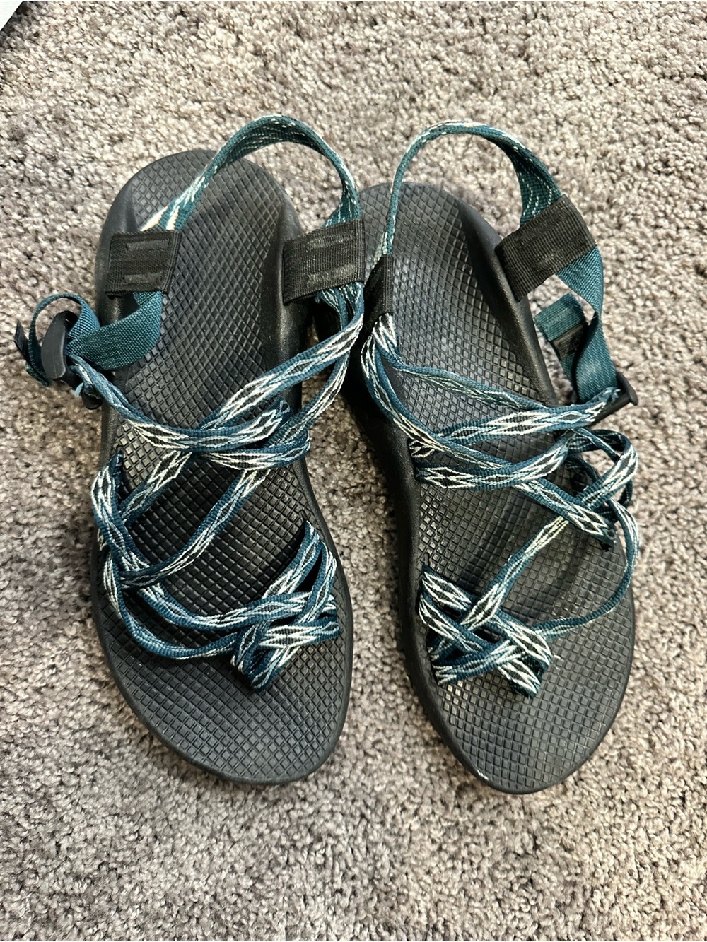 Chaco Woven Strap Outdoor Sandals - Teal/Black